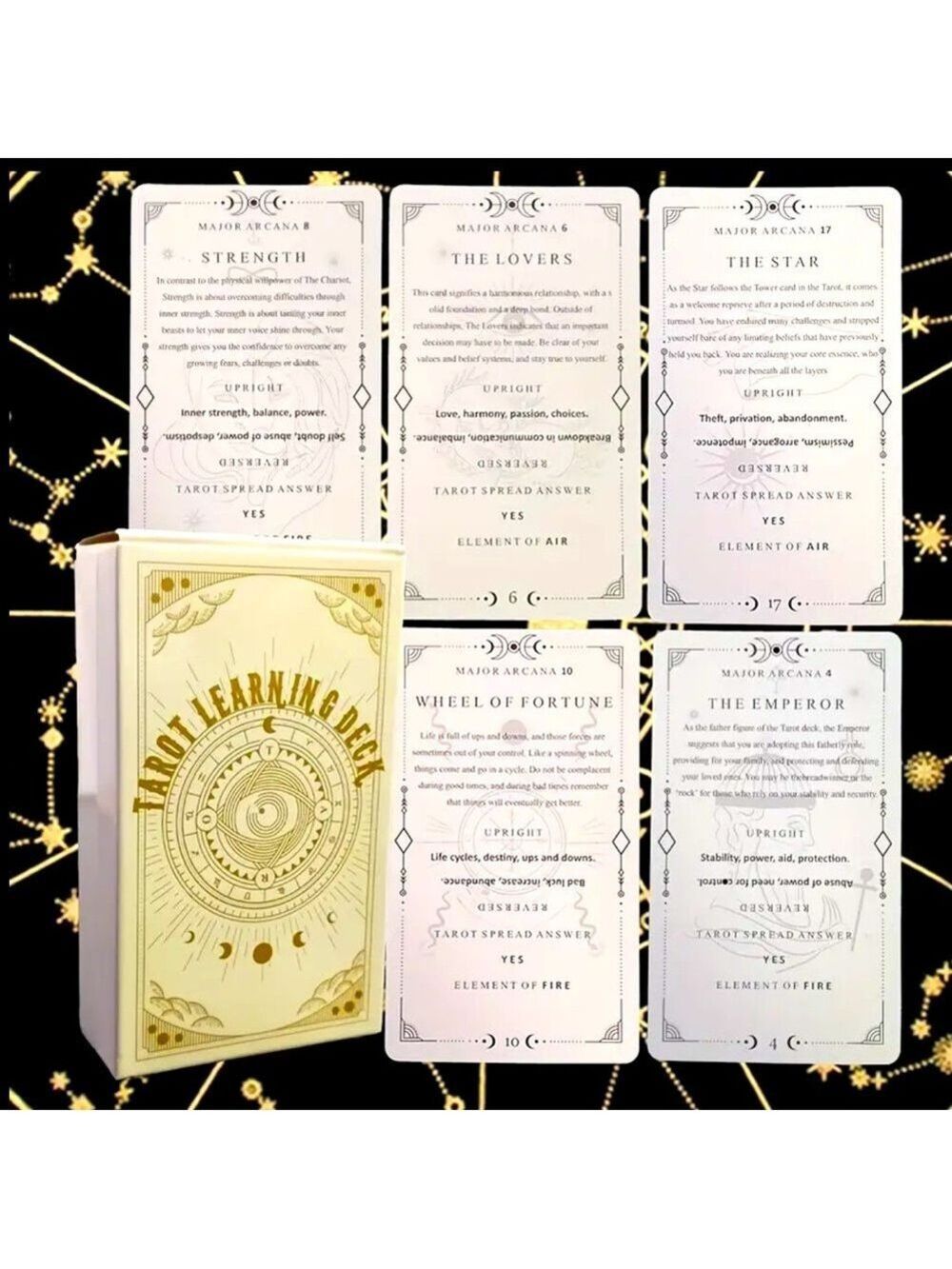 Tarot Learning Deck: Beginner-Friendly Cards with Keywords & Meanings